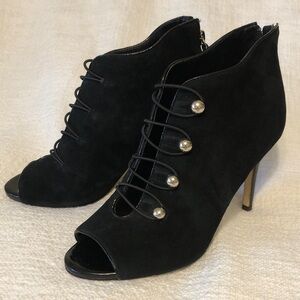 White House Black Market Military Peep Toe Bootie in Excellent Condition, 7.5M.